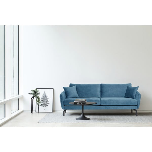 Plava sofa s baršunastom površinom Scandic Magic, širine 230 cm-image-1