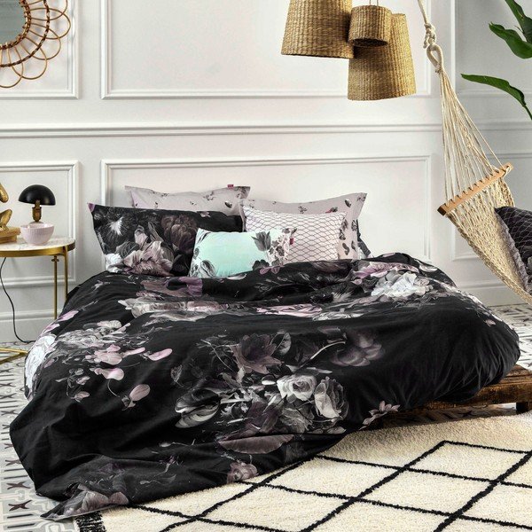 Crna pamučna navlaka za poplun za krevet za jednu osobu 140x200 cm Onyx – Happy Friday-image-4