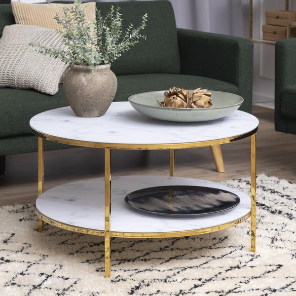 Stolić sa staklenom pločom Actona Alisma, ⌀ 80 cm-image-1