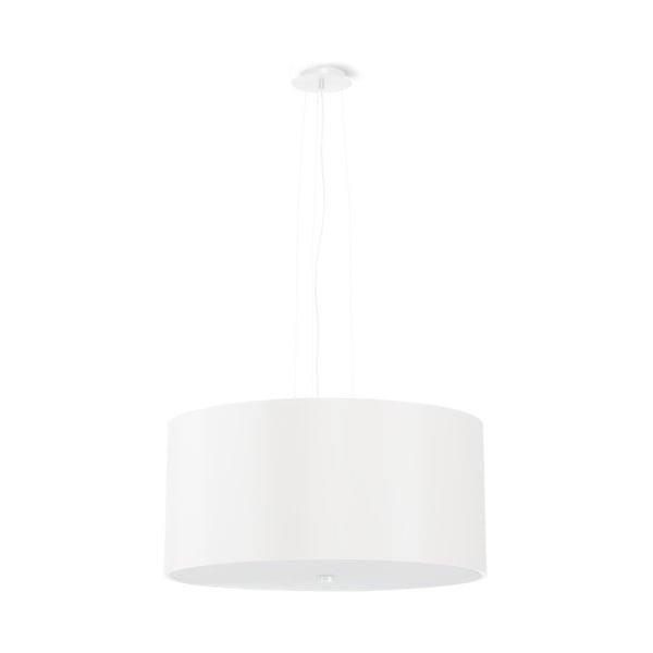 Bijela viseća svjetiljka s tekstilnim sjenilom ø 50 cm Volta – Nice Lamps