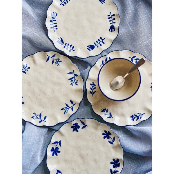 Plavi/krem desertni tanjuri u setu 4 kom od kamenine ø 20,5 cm Eimy – Bloomingville-image-2