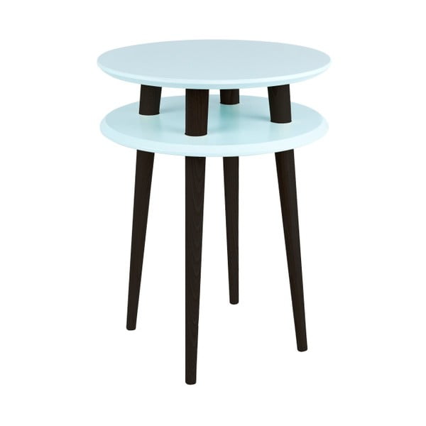 Pomoćni stolić svijetlo tirkizne boje s crnim Ragaba UFO nogama, Ø 45 cm