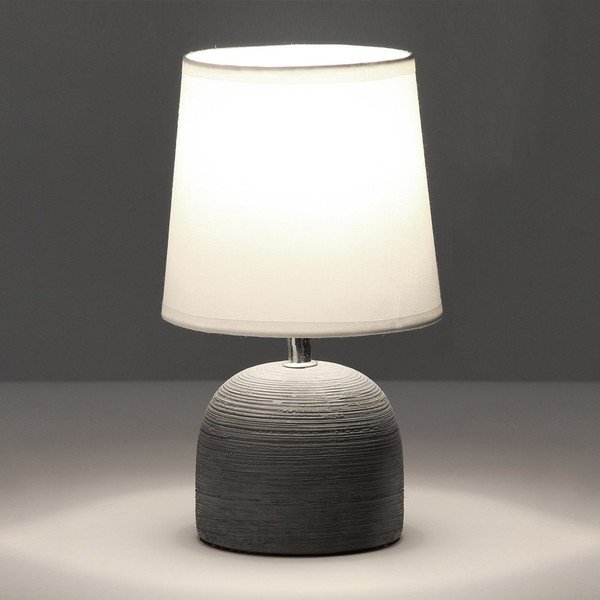 Siva stolna lampa keramička s tekstilnim sjenilom (visina 27,5 cm) – Casa Selección-image-1