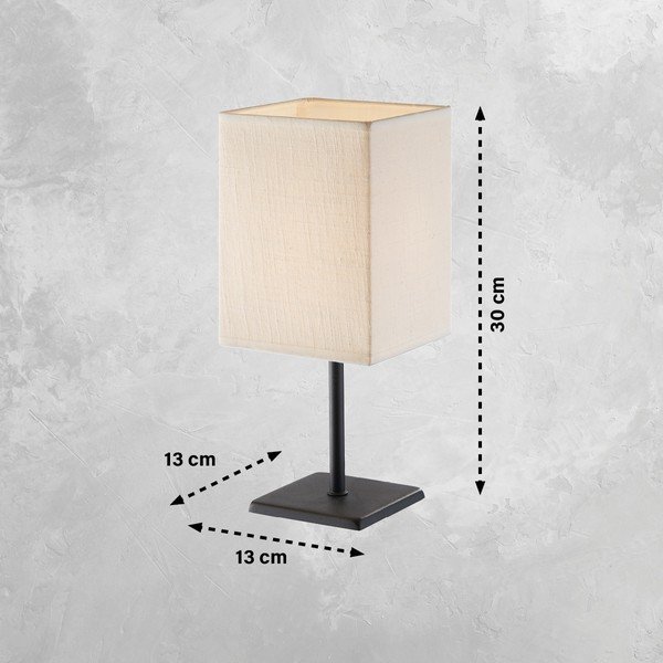 Crno-bijela stolna lampa s tekstilnim sjenilom (visina 30 cm) Lela – Fischer & Honsel-image-2
