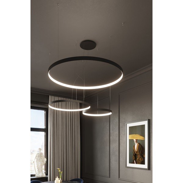 Crna LED viseća svjetiljka aluminijska ø 110 cm RIO – Thoro-image-1