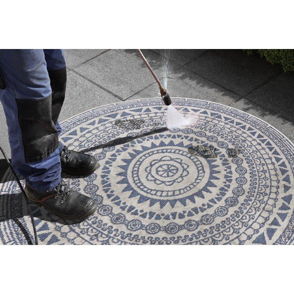 Plavo-krem vanjski tepih NORTHRUGS Coron, ø 140 cm-image-4