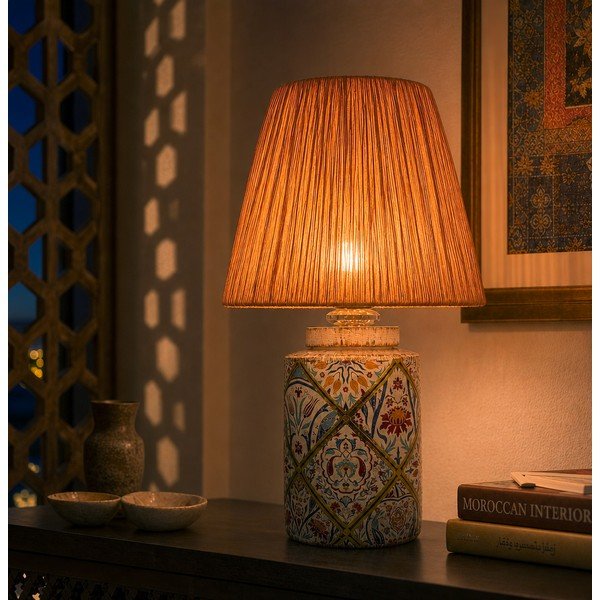 Stolna lampa boja terakote sa sjenilom od papirne špage (visina 40 cm) Alev – Opviq lights-image-2
