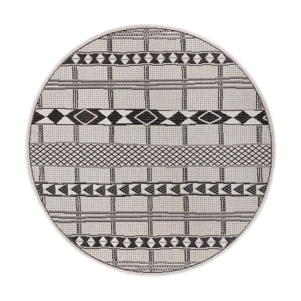 Crno-sivi vanjski tepih Ragami Madrid, Ø 160 cm