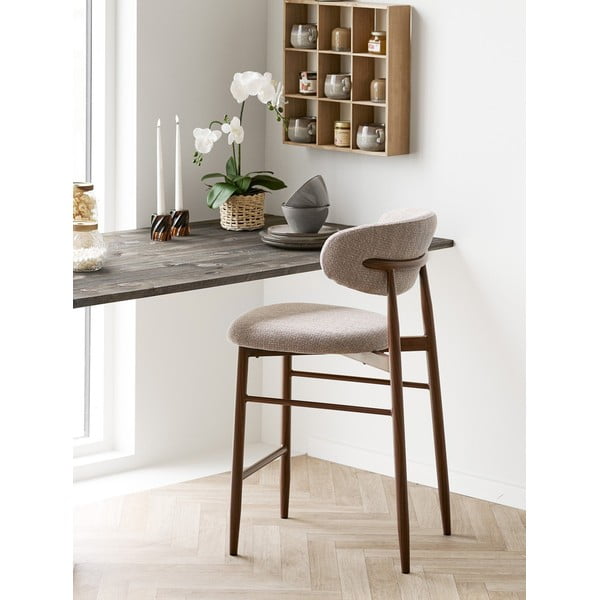 Bež/tamno smeđa podstavljena barska stolica (visine sjedala 65 cm) Levanto – House Nordic-image-1