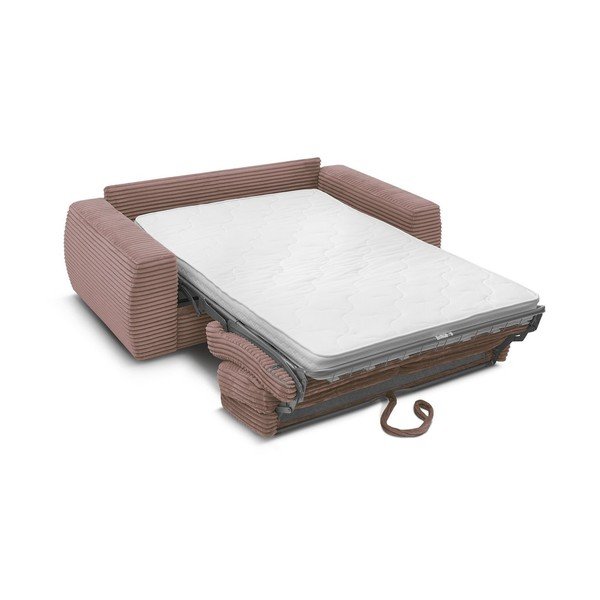 Ružičasta sofa za spavanje/sklopiva od samta 240 cm Hugo – Bobochic Paris-image-3