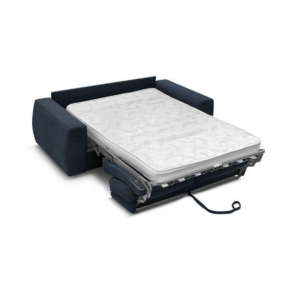 Tamno plava sofa za spavanje/sklopiva od šenila 240 cm Hugo – Bobochic Paris-image-3