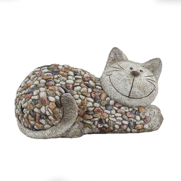 Vrtni ukras Dakls Garden Deco Cat With Stones, visina 18 cm