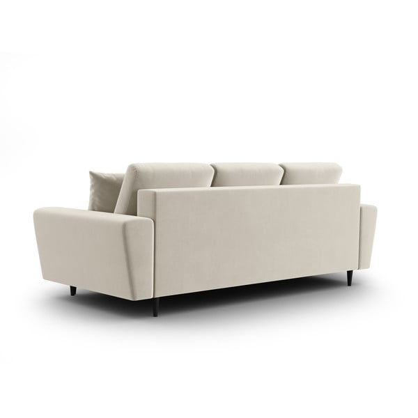 Bež baršunasti sklopiva/s prostorom za odlaganje sofa 235 cm Kyoto – Cosmopolitan Design-image-3