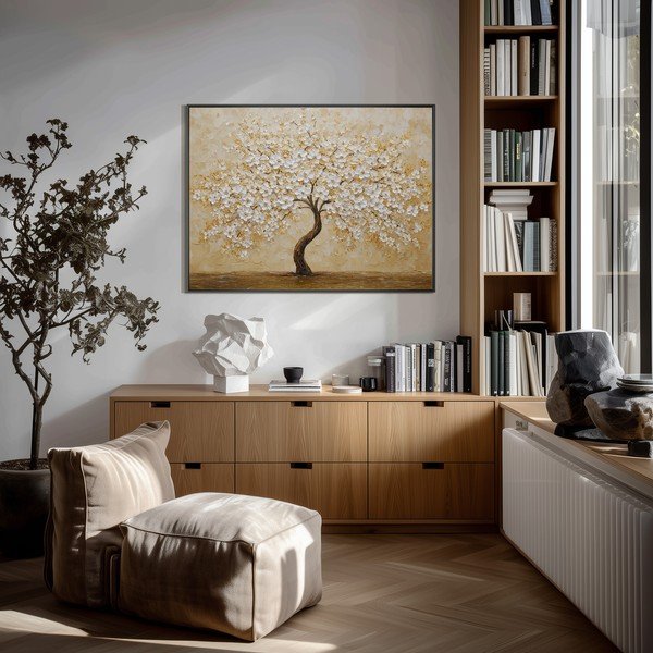 Tiskana slika s okvirom 80x60 cm Golden Tree – Styler-image-2