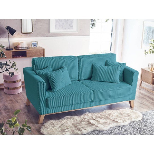 Tirkizna sofa od samta 186 cm – Bobochic Paris-image-1