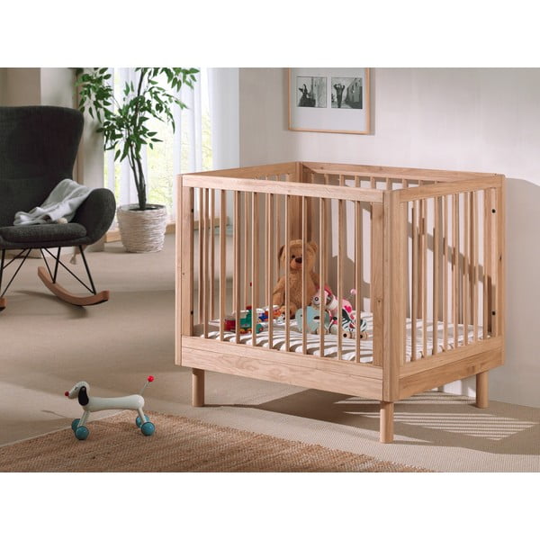 Putni krevetić od punog hrasta 95x75 cm u prirodnoj boji Forrest – Vipack-image-1