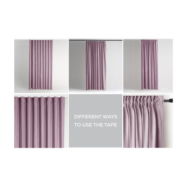 Svijetlo ružičasta zavjesa za djelomično zamračenje od samta 140x270 cm Pleat – Restilo-image-3