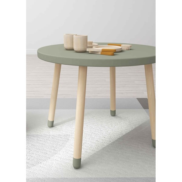 Svijetlozeleni dječji stol Flexa Dots, ø 60 cm-image-1