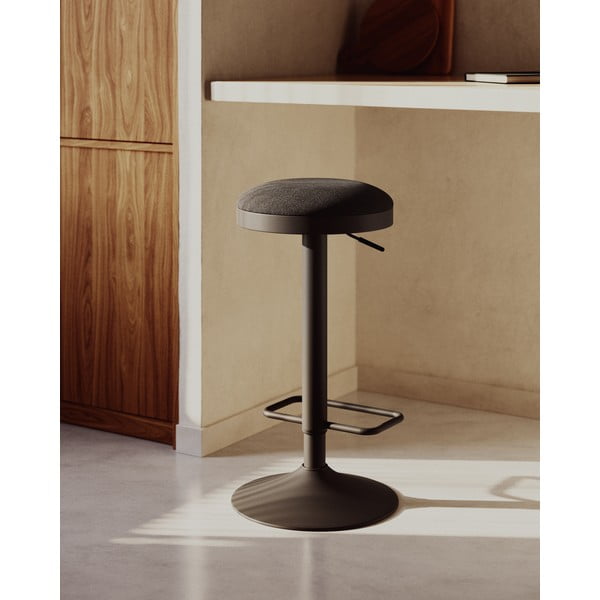 Crne podstavljene barske stolice u setu podesive visine 2 kom (visine sjedala 53,5 cm) Zaib – Kave Home-image-1