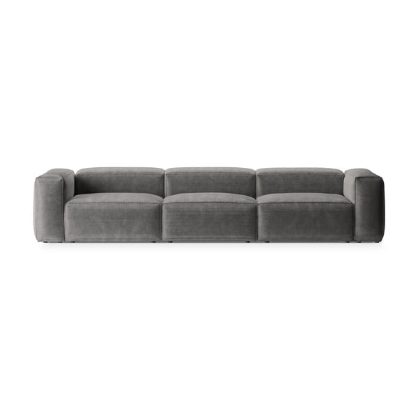 Svijetlo siva sofa od samta 364 cm Bergamo – Cosmopolitan Design