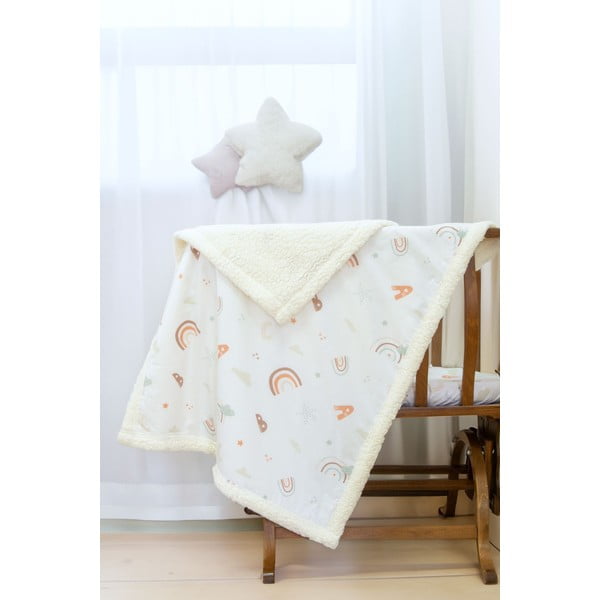 Bijela deka za bebe od renforce pamuka 75x100 cm Abc – Mijolnir-image-1