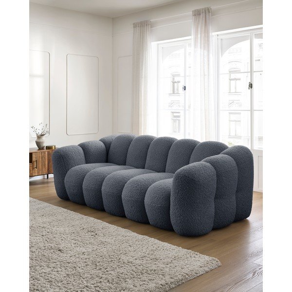 Tamno siva sofa od bouclé tkanine 232 cm Hippolyte – Bobochic Paris-image-1
