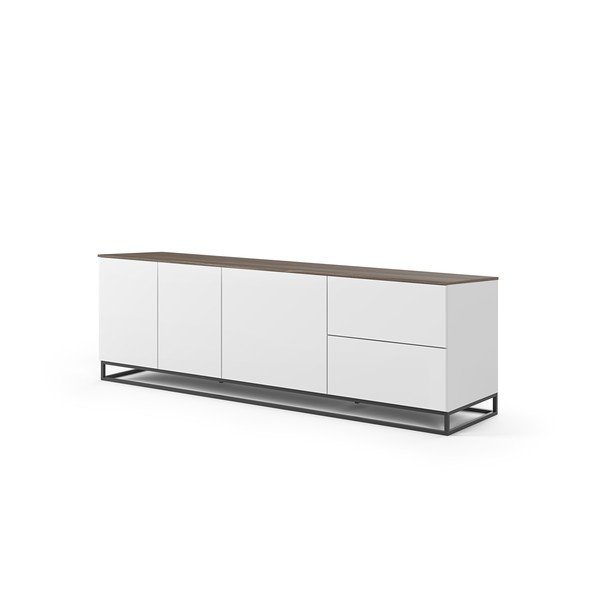 Mat bijeli TV stol s pločom od oraha TemaHome Join, 200 x 65 cm-image-3