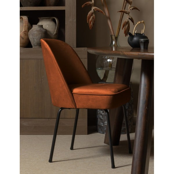 Ciglaste baršunaste blagovaonske stolice u setu 2 kom Vogue – WOOOD-image-1