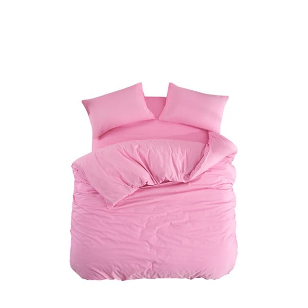 Ružičasta posteljina za bračni krevet/za produženi krevet s uključenom plahtom/4-dijelna 200x220 cm Classic – Mila Home