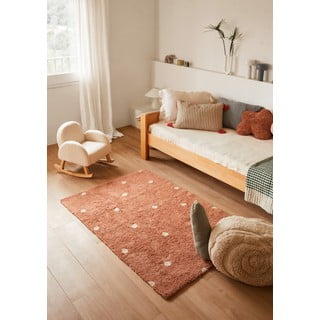 Ciglasti periv/ručno rađen pamučan dječji tepih 100x150 cm Mini Dot Chestnut – Lorena Canals