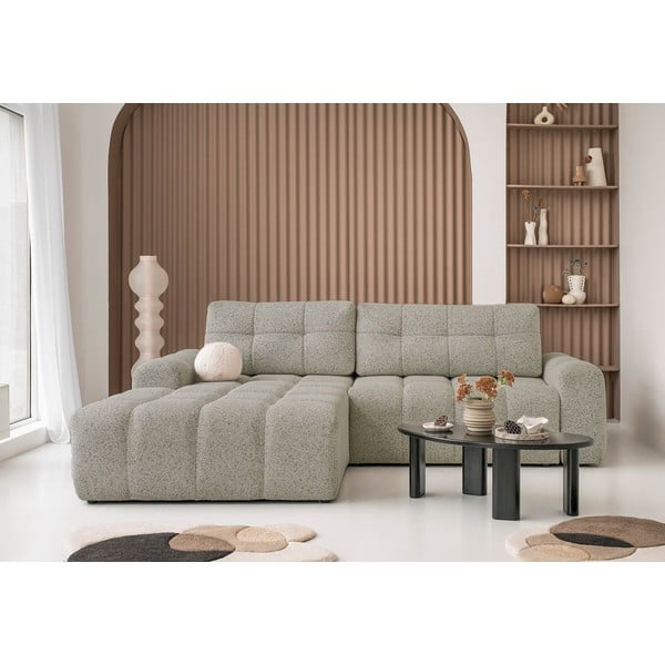 Svjetlo smeđa sklopiva/s prostorom za odlaganje kutna garnitura (s lijevim kutom) Lulu – Miuform-image-1