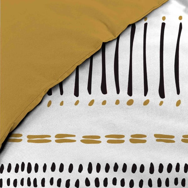 Senf žuta/bijela pamučna posteljina za bračni krevet/za produženi krevet 240x220 cm Chicago – douceur d'intérieur-image-3