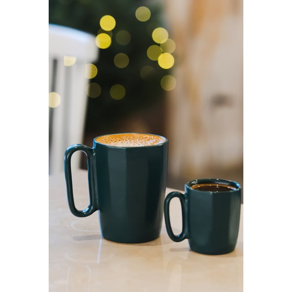 Tamno zelene šalice u setu 2 kom od kamenine 250 ml Fuori – Vialli Design-image-4