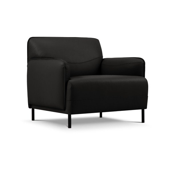 Crna kožna fotelja Windsor & Co Sofas Neso