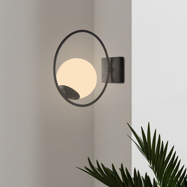 Crna zidna lampa ø 15 cm Ates – Squid Lighting-image-1