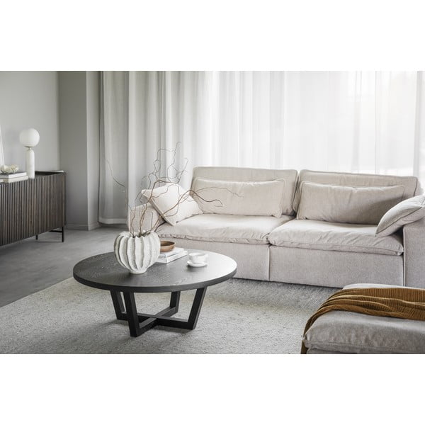 Crni okrugao stolić za kavu u dekoru hrasta ø 110 cm Boxford – Rowico-image-1