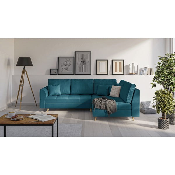 Tirkizna kutna garnitura (desni kut) Ariella - Ropez-image-1