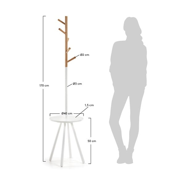 Bijeli stalak za kapute Kave Home Bren-image-3