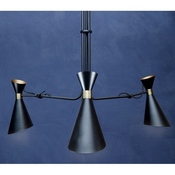 Crna/u zlatnoj boji metalna viseća svjetiljka s metalnim sjenilom Linox – Premier Housewares-image-1