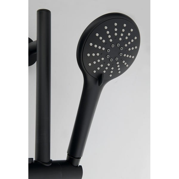 Mat crni mjedeni set za tuš kabinu sa ručnim tušem/s kliznim nosačem 70 cm – Sapho-image-2