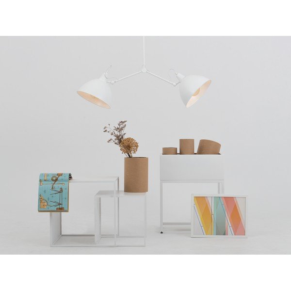 Bijela viseća lampa s metalnim sjenilom 104x104 cm Coben - CustomForm-image-2