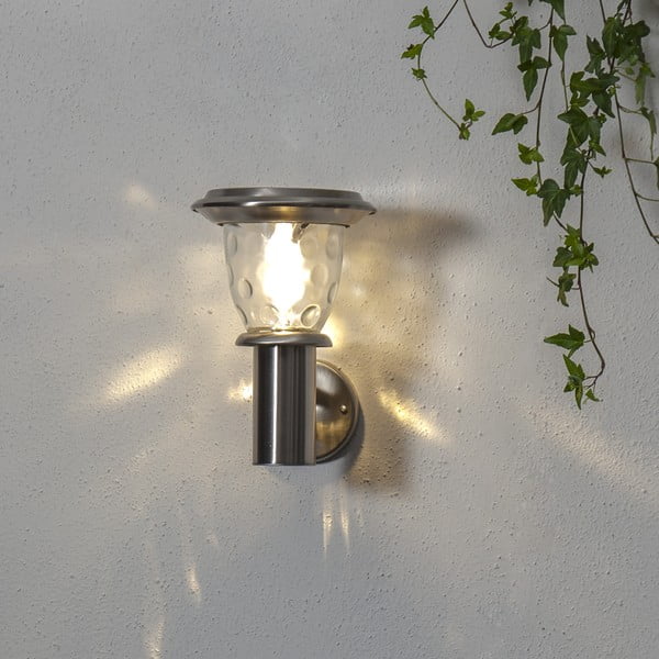 Vanjska solarna LED zidna svjetiljka Star Trading Piraeus, visina 27 cm