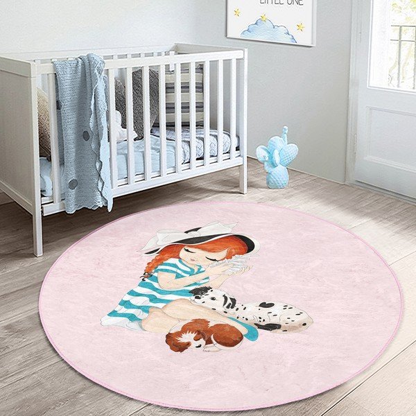 Ružičasti dječji tepih ø 120 cm Comfort – Mila Home-image-4