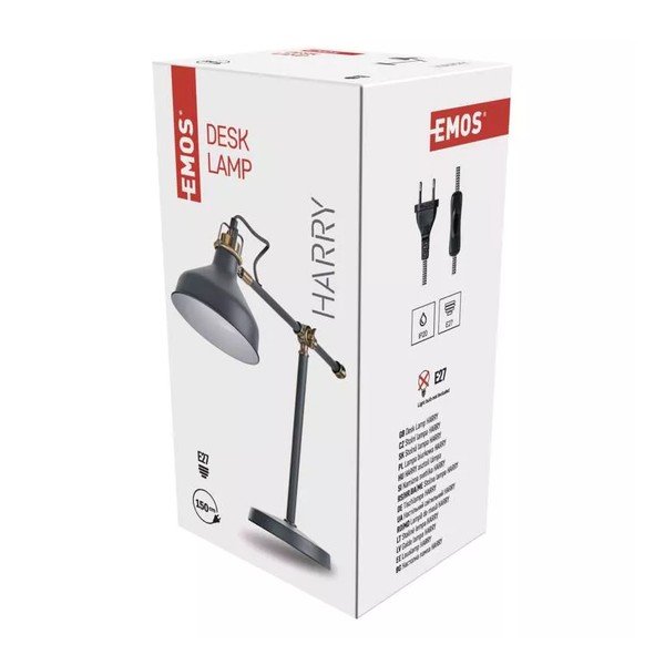 Siva stolna lampa (visina 56 cm) Harry – EMOS-image-1