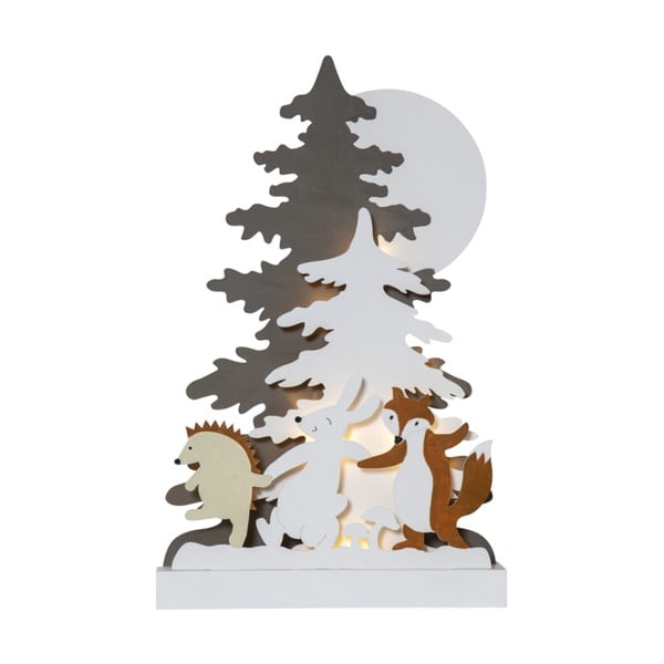 Bijeli/sivi svjetlosni ukras na baterije Forest Friends – Star Trading