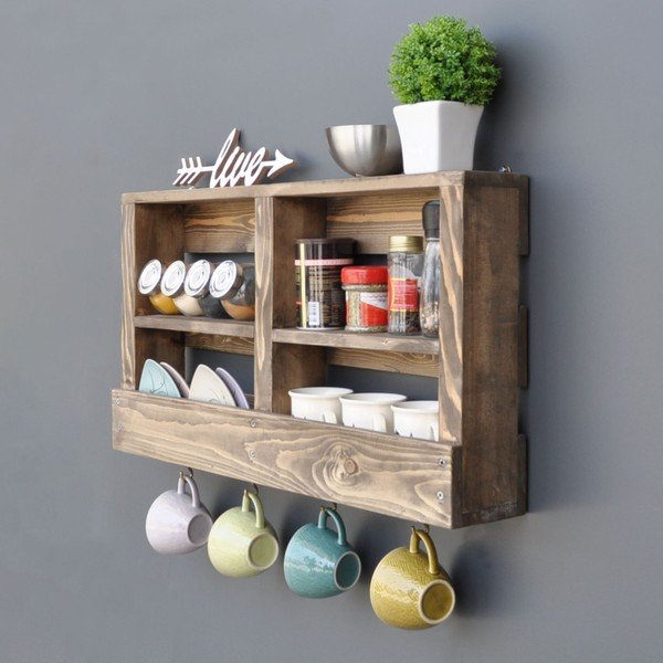 Drvena zidna polica s kukicama Ayako-image-3