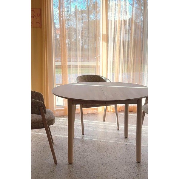 Okrugao proširiv blagovaonski stol od punog hrasta ø 120 cm Derrymore – Rowico-image-3