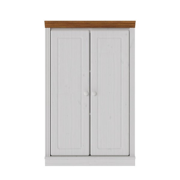 Bijeli/jantarni ormarić od masivnog bora 74x118x35 cm Anita – Støraa