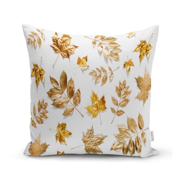 Navlaka za jastuk Minimalističke navlake za jastuke Golden Leafes With White BG, 45 x 45 cm