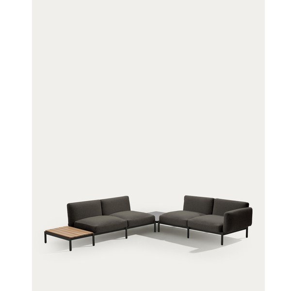 Tamno siva podstavljena vrtna sofa (u obliku slova L) Sorells – Kave Home